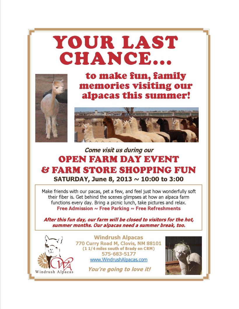 June 8, 2013 Open Farm Day
